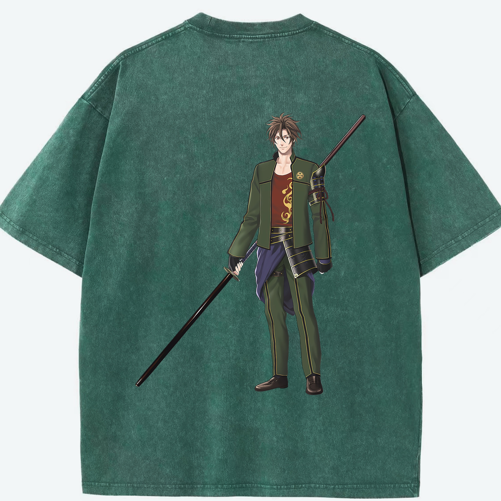 （画像用） 刀剣乱舞 Touken Ranbu 綿100% ヴィンテージ風 半袖Tシャツ（背面プリント）
